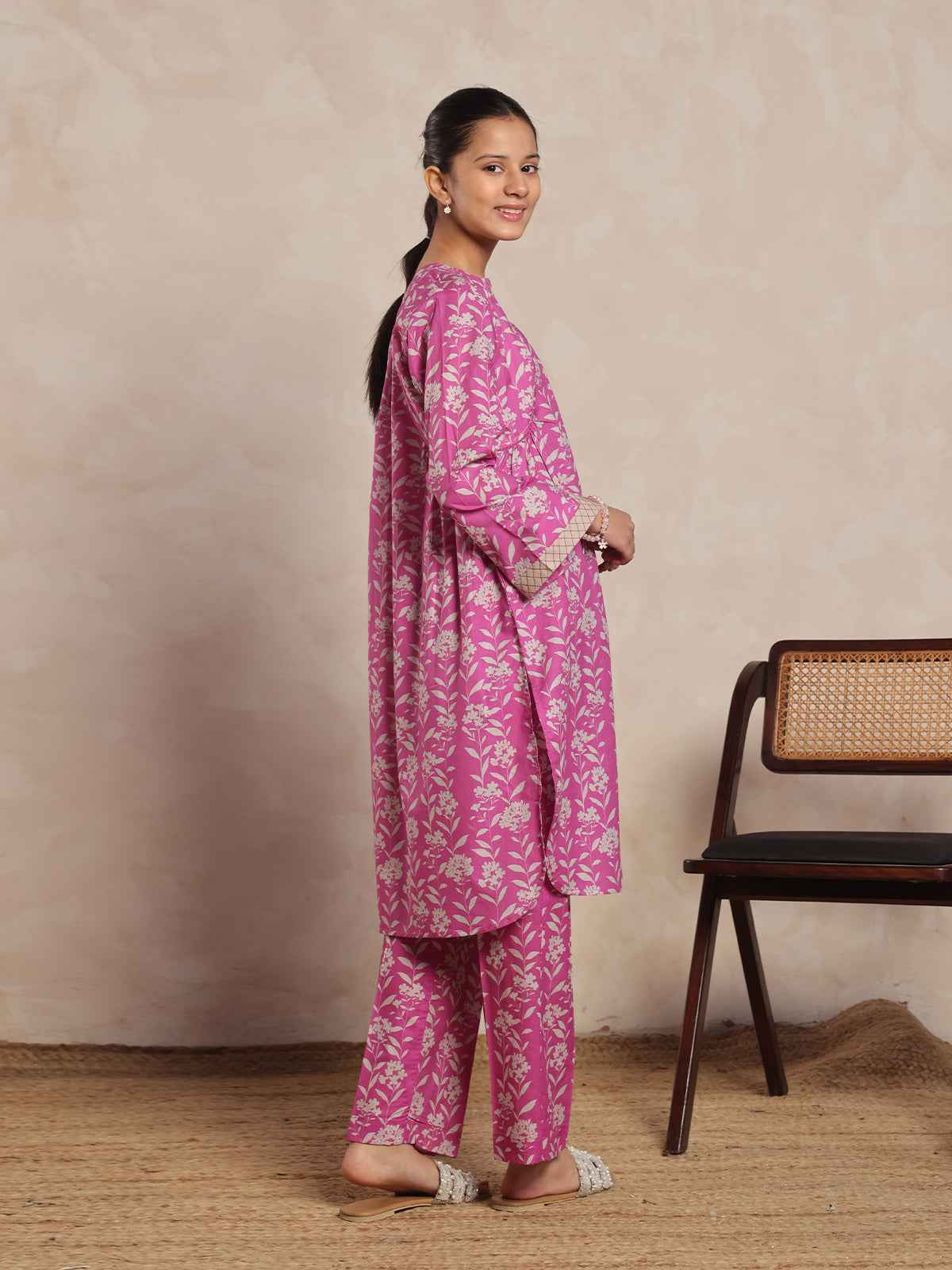 2Pc Printed Pret Shirt & Trouser Lawn Magenta - OG2P-2412056