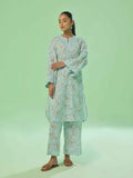 2Pc Embroidered Pret & Unstitched Shirt Trouser Lawn Ferozi