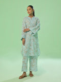 2Pc Embroidered Pret & Unstitched Shirt Trouser Lawn Ferozi