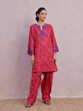 1Pc Embroidered Pret Kurti Lawn Red - OWEKT-2505048