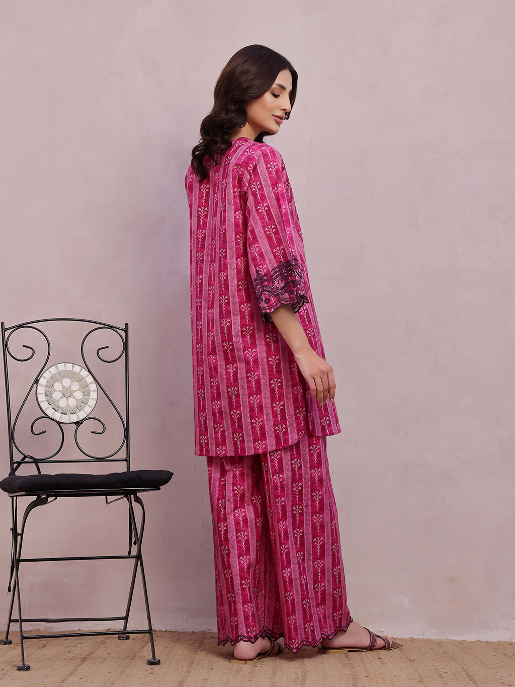 2Pc Embroidered Pret Shirt Trouser Lawn Magenta - OWE2P-2505049