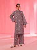 2Pc Embroidered Unstitched Shirt Trouser Lawn Dark Grey - OLE2PT-6352-A