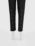Women Black Cotton Silk Embroidered Trouser - OWESP-2301024