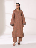 2Pcs Embroidered Pret Shirt Trouser Khaddar Beige - OWE2P-25120005-NR-05