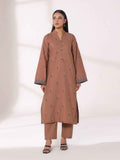 2Pcs Embroidered Pret Shirt Trouser Khaddar Beige - OWE2P-25120005-NR-05