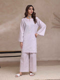 2Pc Embroidered Pret Shirt Trouser Dyed Slub Light Grey - OWE2P-2503012