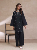 2Pc Embroidered Pret Shirt Trouser Cambric Black - OWE2P-2503021