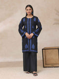 2Pc Embroidered Pret Shirt Trouser Cambric Black - OWE2P-2503022