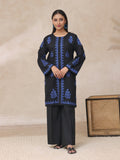 2Pc Embroidered Pret Shirt Trouser Cambric Black - OWE2P-2503022