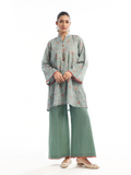 2Pc Printed Pret Shirt Trouser Maisoori Lawn Green & Orange - OW2P-2412021