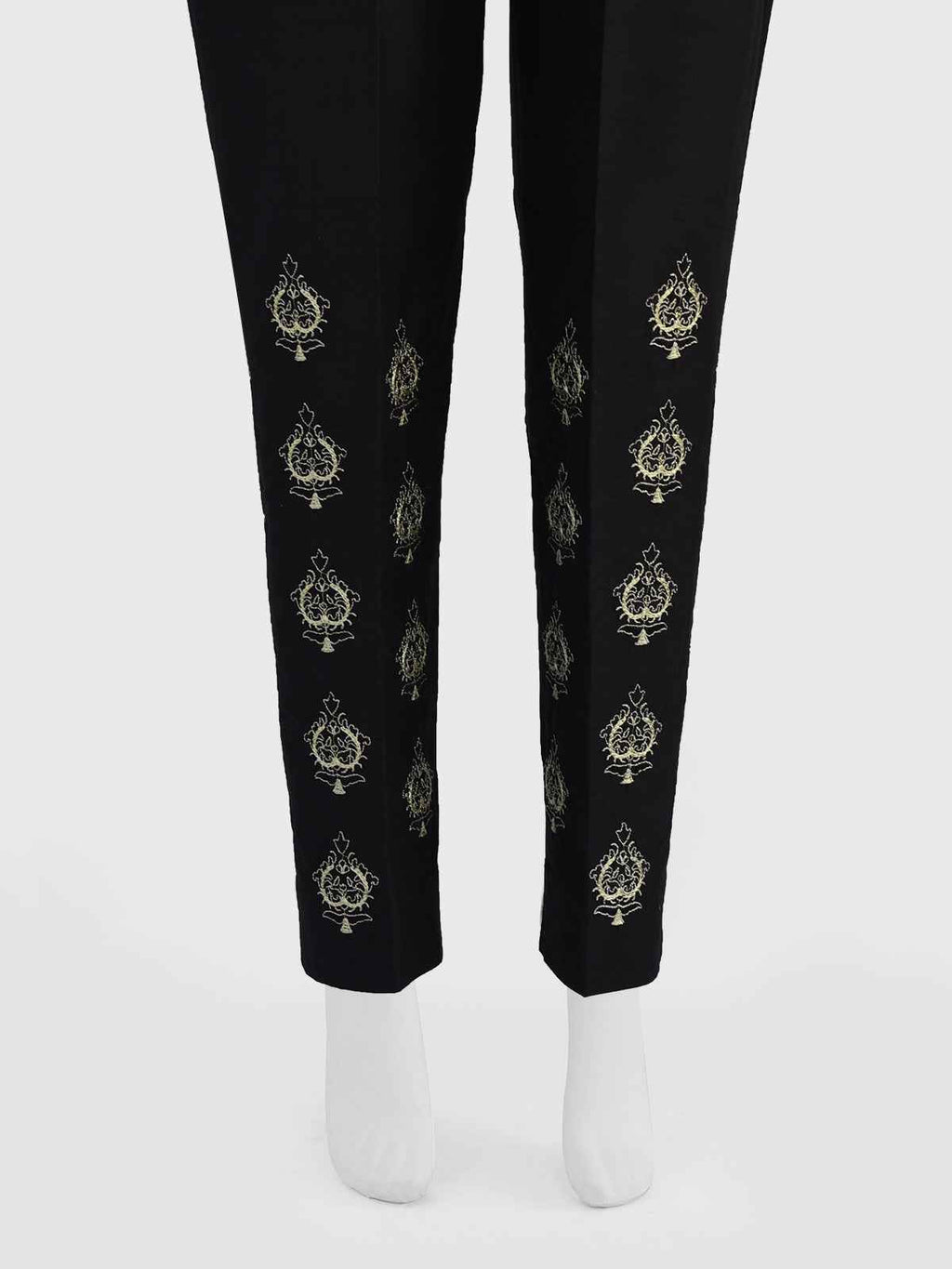 Women Black Dyed Embroidered Trouser - OWESP-2301024-3