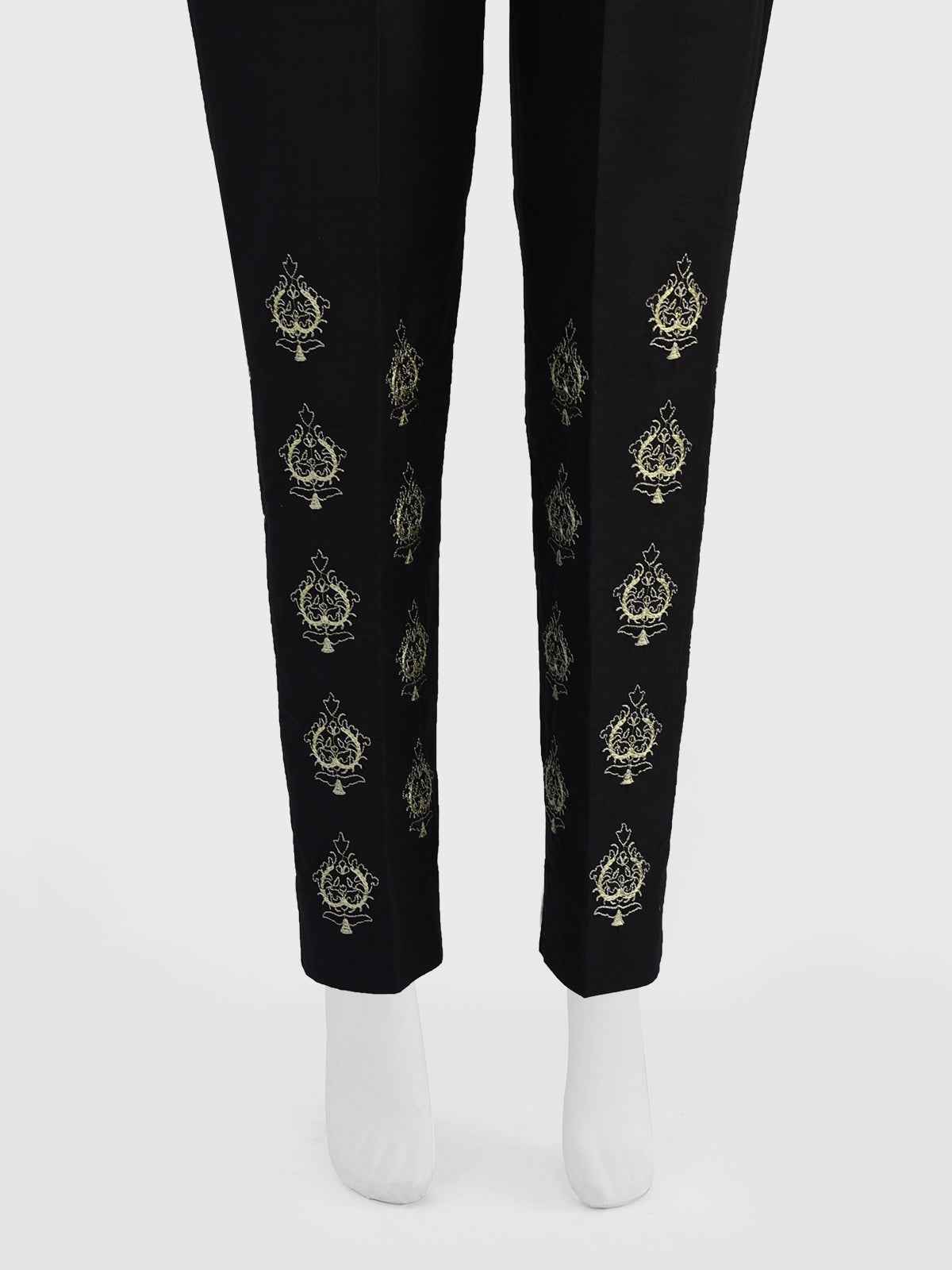 Women Black Dyed Embroidered Trouser - OWESP-2301024-3
