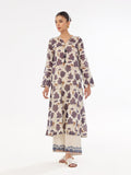 2Pc Printed Pret Shirt Trouser Masoori Lawn Beige & Blue - OWE2P-2412007