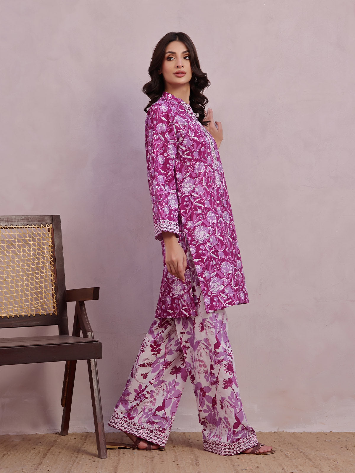 2Pc Printed Pret Shirt Trouser Lawn Magenta - OW2P-2505024
