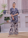 2Pc Printed Pret & Unstitched Shirt Trouser Lawn Blue