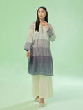 1Pc Printed Pret & Unstitched Kurti Lawn Beige & Blue
