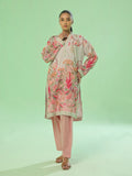 1Pc Printed Pret & Unstitched Kurti Lawn Beige & Peach