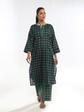 2Pc Printed Pret & Unstitched Shirt Trouser Swiss Lawn Green
