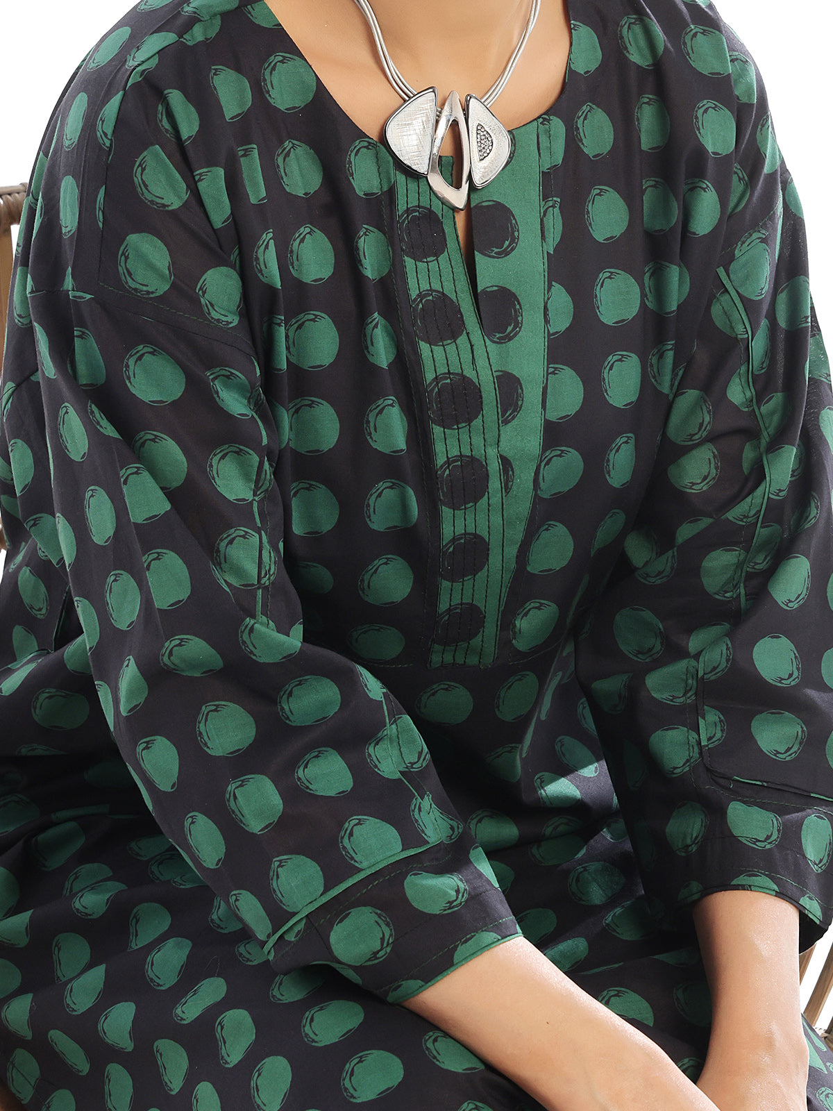 1PC Printed Unstitched Swiss Lawn Green - OLK-6192-A
