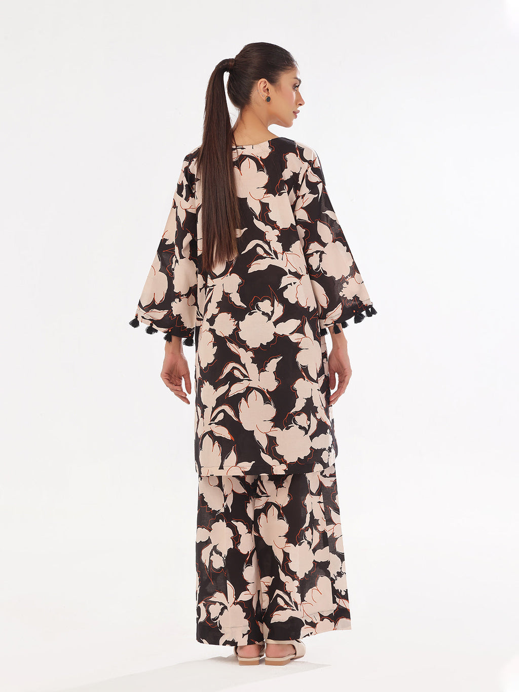 1Pc Printed Unstitched Kurti Swiss Lawn Black - OLK-6283-A