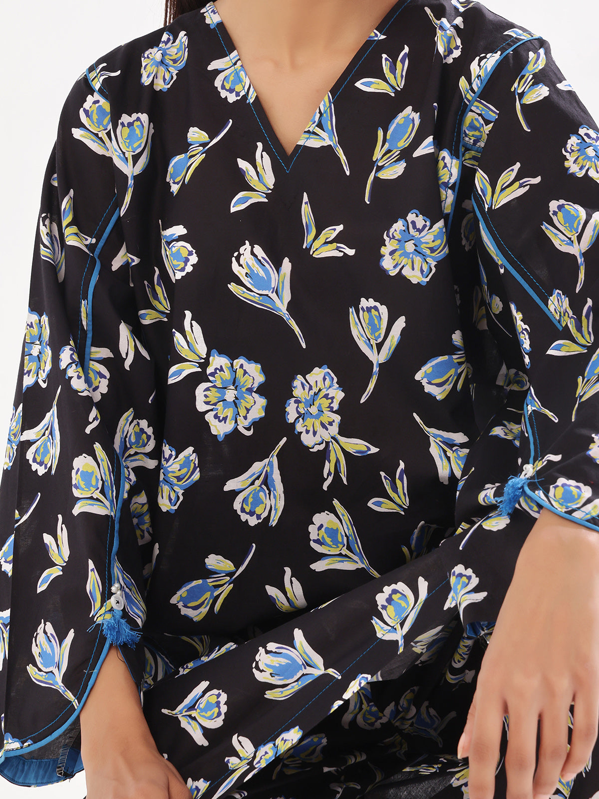 2Pc Printed Pret Shirt Trouser Swiss Lawn Black - OW2P-2412009
