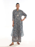 2PCs Printed Unstitched Swiss Lawn Beige & Blue - OL2PT-6292-A