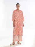 2Pc Printed Unstitched Swiss Lawn Peach - OL2PT-6298-A