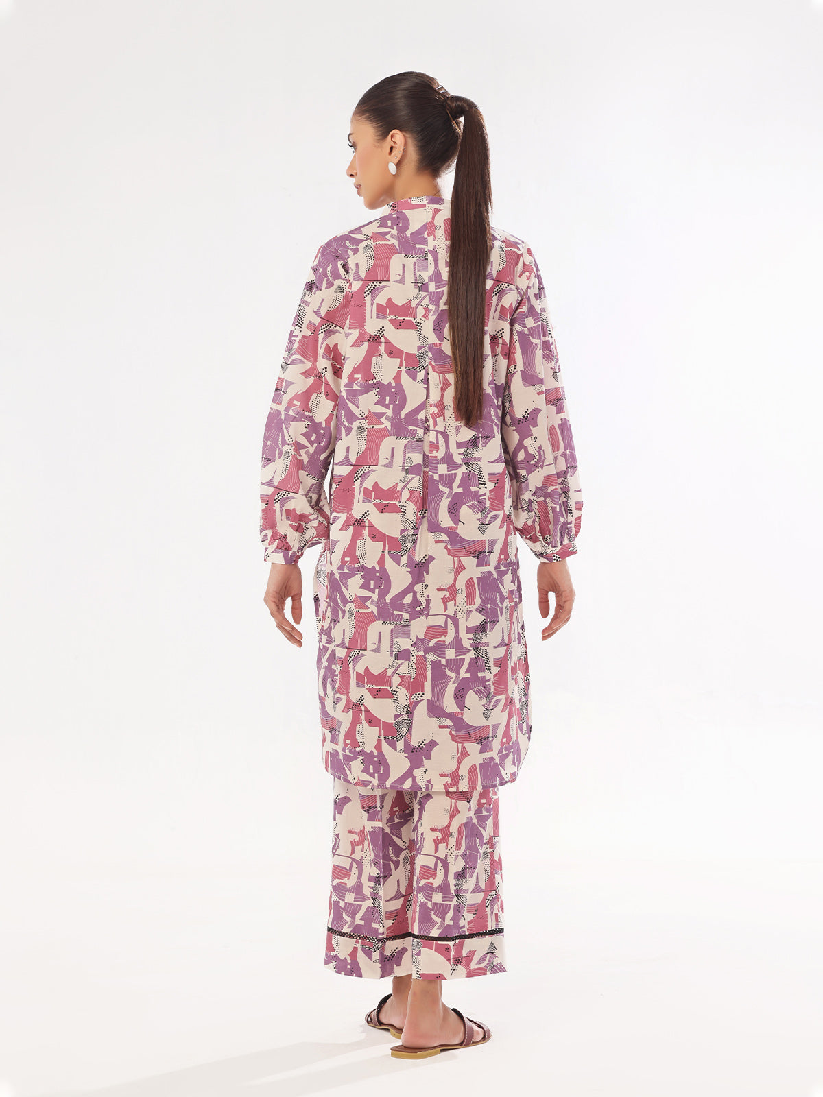2Pc Printed Unstitched Swiss Lawn Purple - OL2PT-6306-A