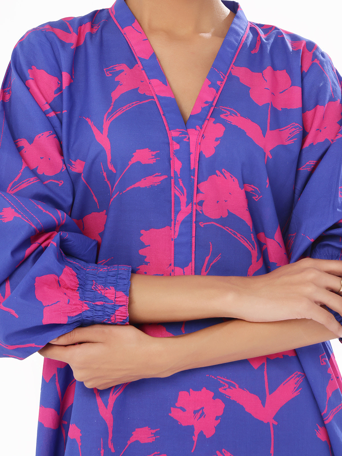 2Pc Printed Unstitched Swiss Lawn Pink - OL2PT-6308-A