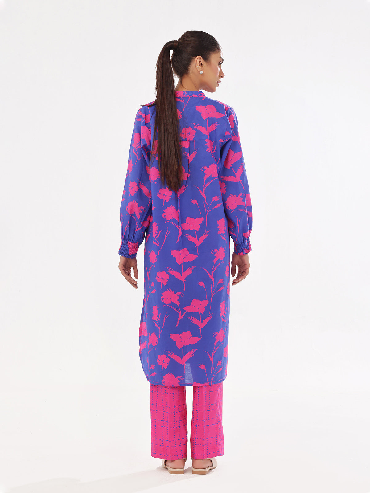 2Pc Printed Pret Shirt Trouser Swiss Lawn Pink - OW2P-2412011