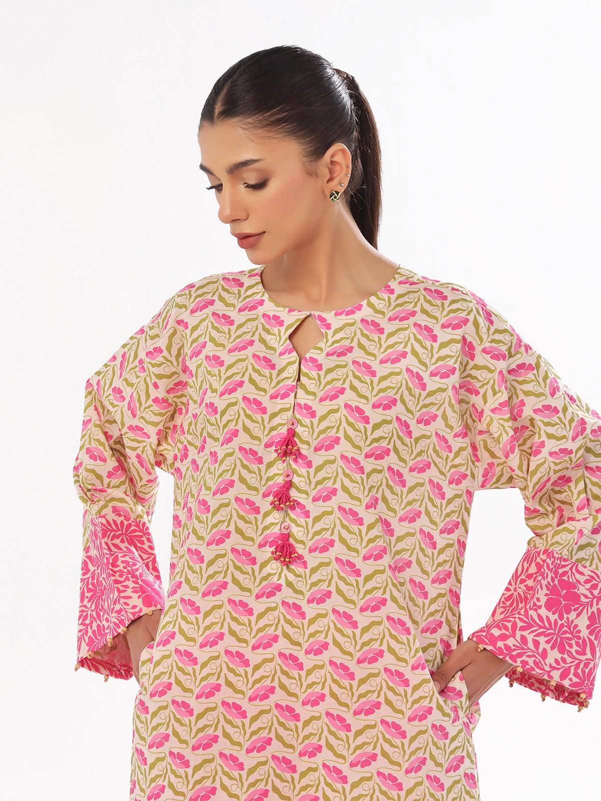 2Pc Printed Pret Shirt Trouser Lawn Pink - OW2P-2412003