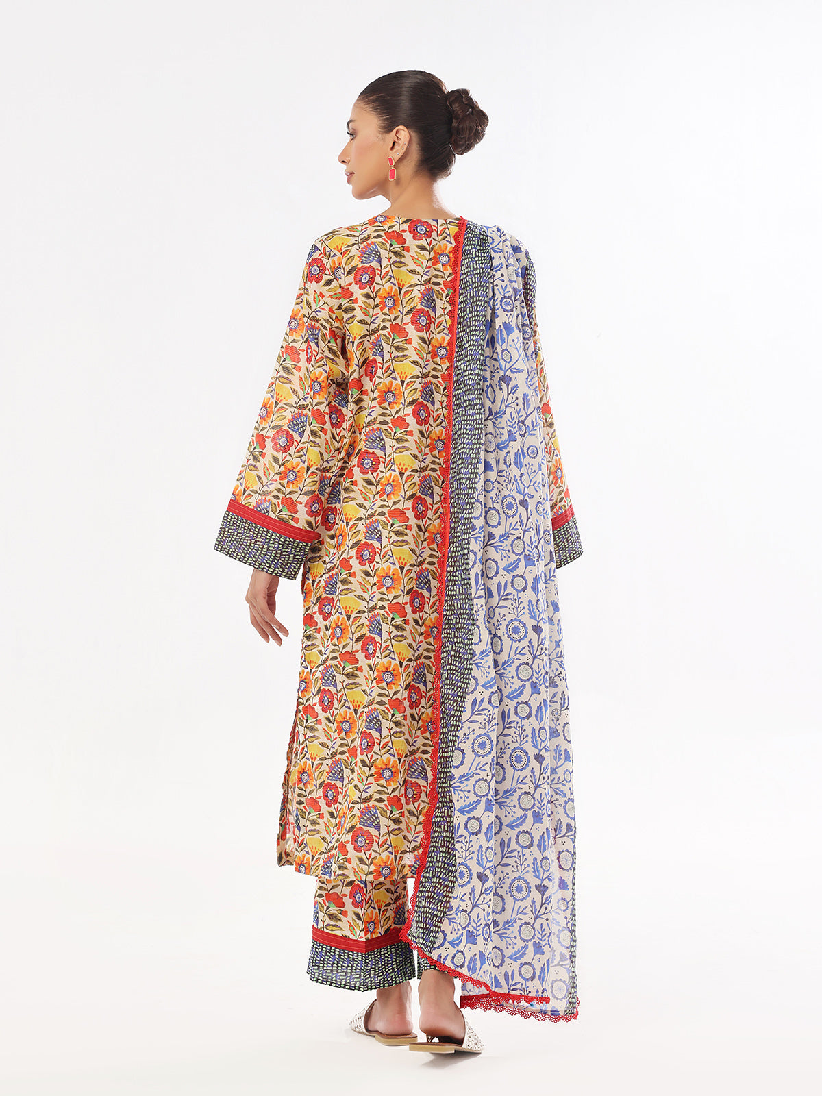 3Pc Printed Pret Suit Masoori Lawn Blue - OW3P-2412030
