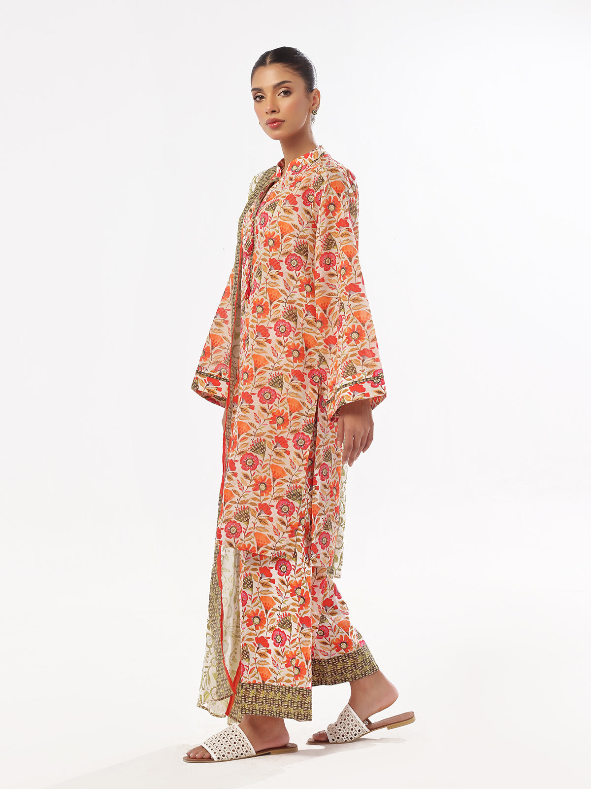 3Pc Printed Pret Suit Masoori Lawn Green - OW3P-2412029