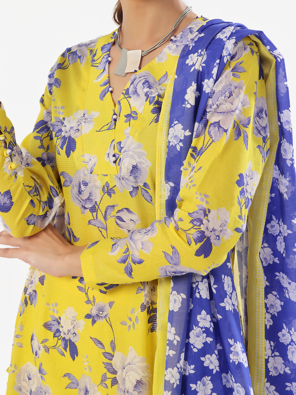 3Pc Printed Pret Suit Masoori Lawn Yellow - OW3P-2412036