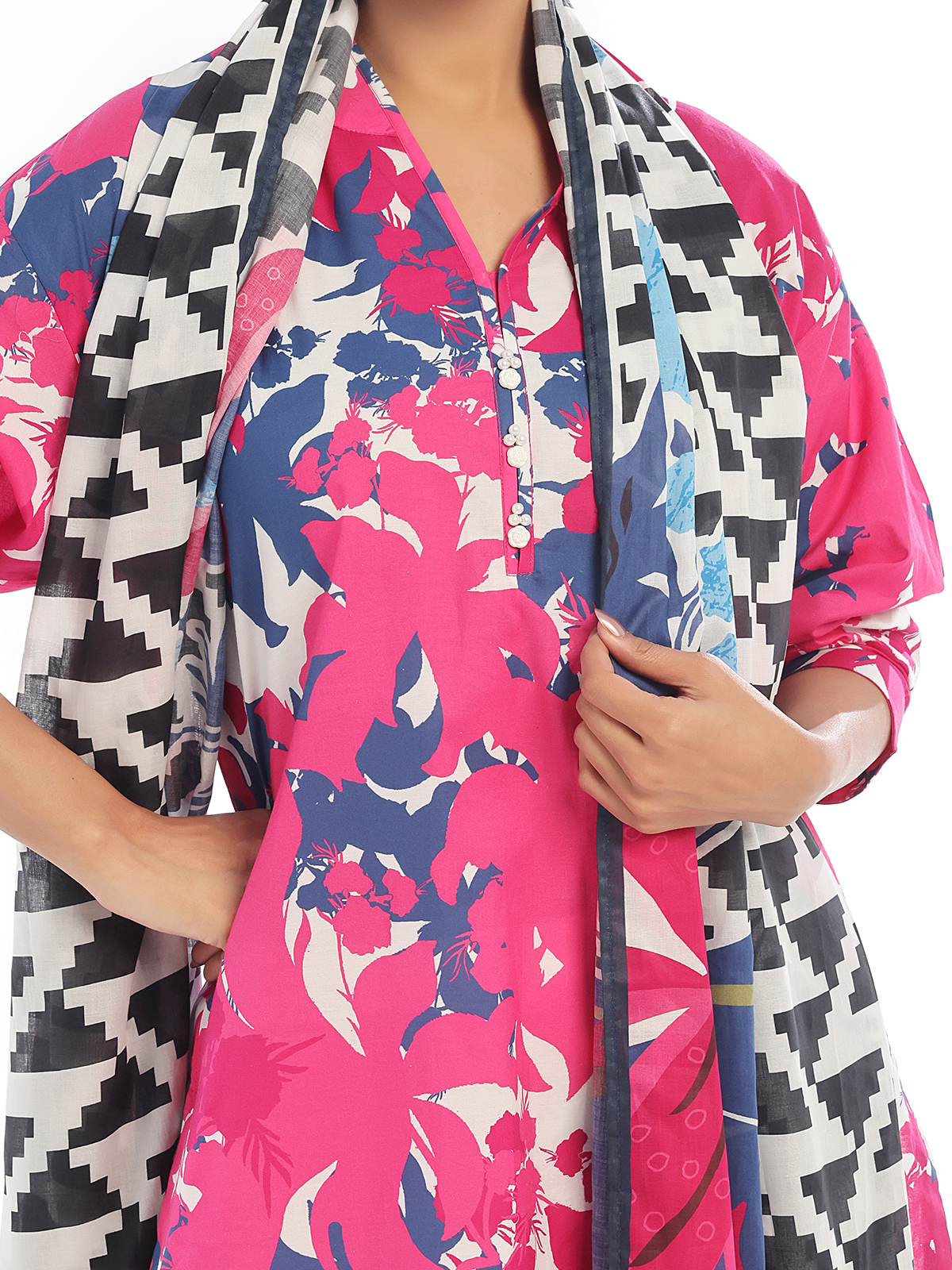 3Pc Printed Pret Suit Swiss Lawn Pink - OW3P-2412037