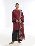 3PC Printed Pret & Unstitched Suit Lawn Rust