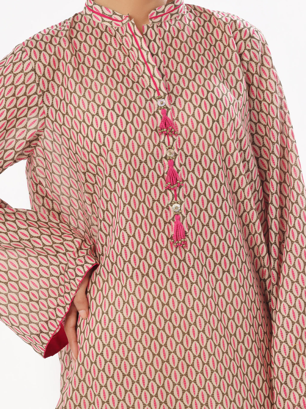 1Pc Printed Pret & Unstitched Kurti Masoori Lawn Green