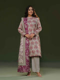 3Pc Printed Pret Suit Cambric Beige - OW3P-2411019