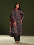 3Pc Printed Pret Suit Cambric Charcoal - OW3P-2411017