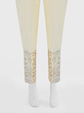 Women Natural Cream Yarn Dyed Trouser - OWESP-1901219-A