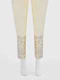 Women Natural Cream Yarn Dyed Trouser - OWESP-1901219-A