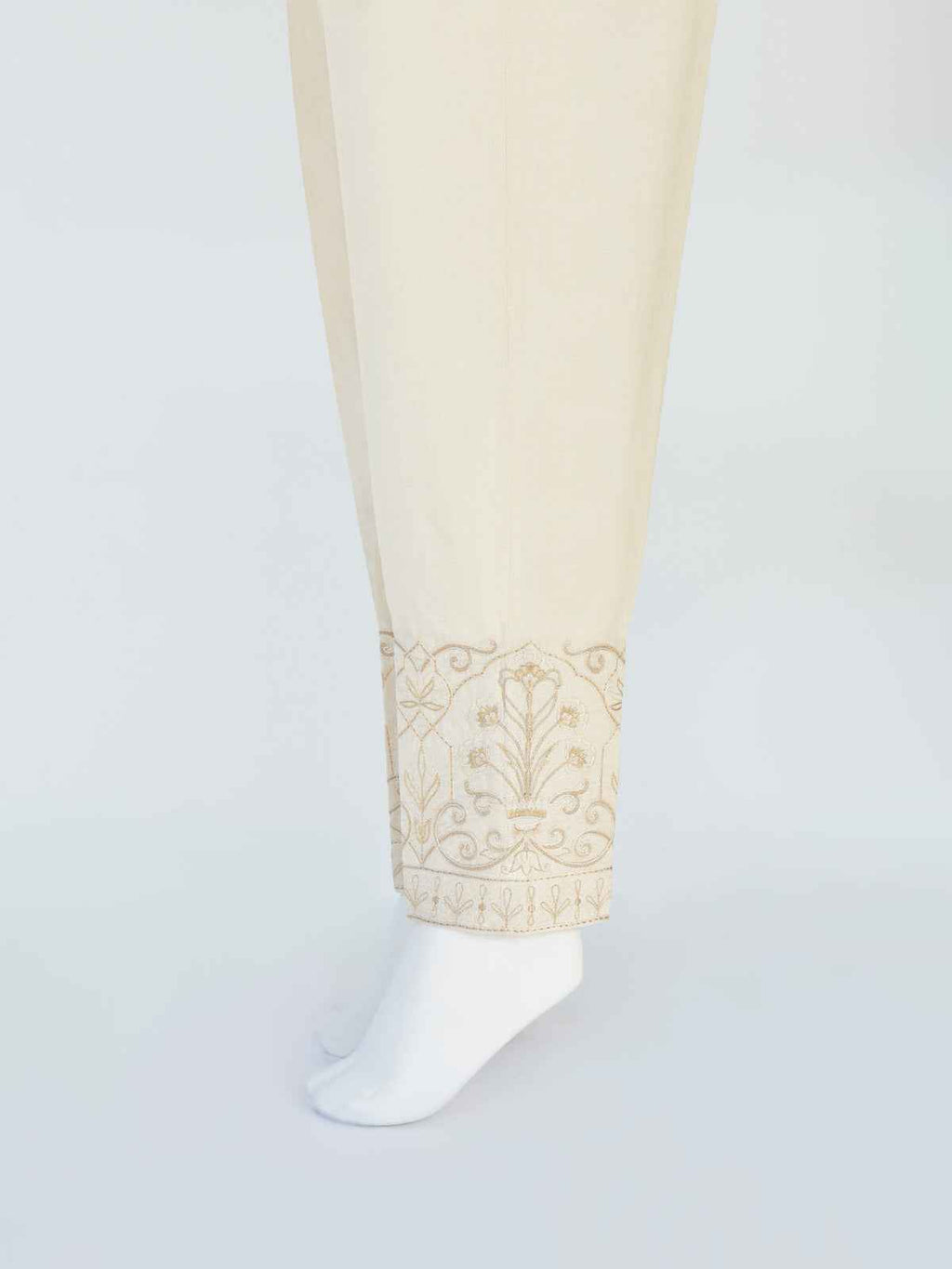 Women Natural Cream Yarn Dyed Trouser - OWESP-1901219-A