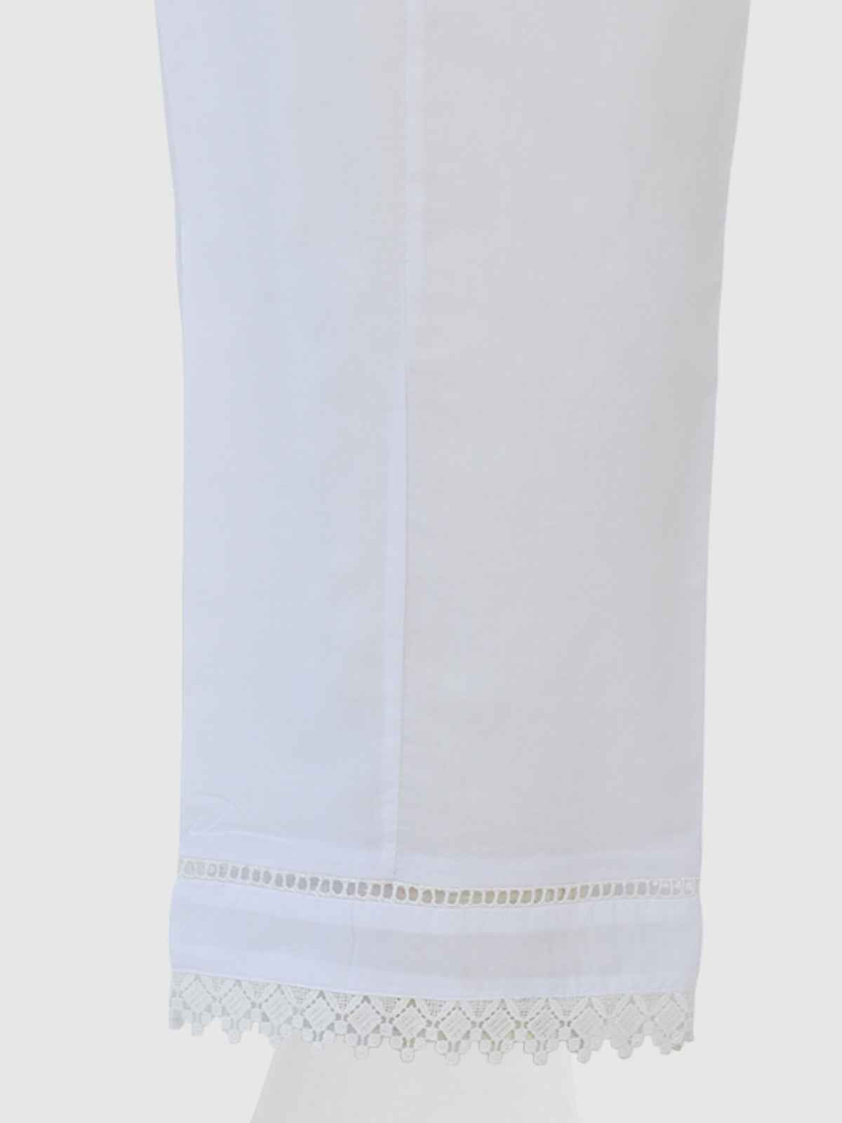 Women White Lawn Trouser - OWSP-2211029-1