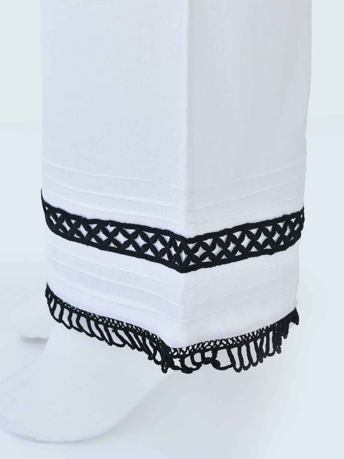 Women White Lawn Trouser - OWBBP-2109012