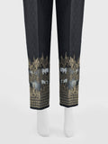 Women Black Jacquard Trouser - OWEJSP-1812003