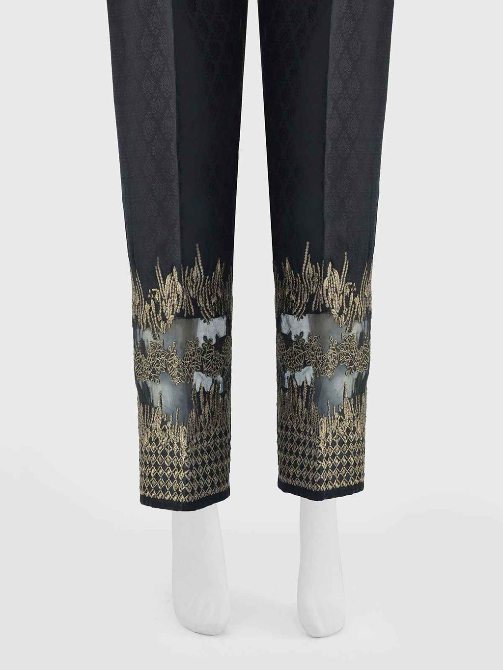 Women Black Jacquard Trouser - OWEJSP-1812003