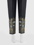 Women Black Jacquard Trouser - OWEJSP-1812003