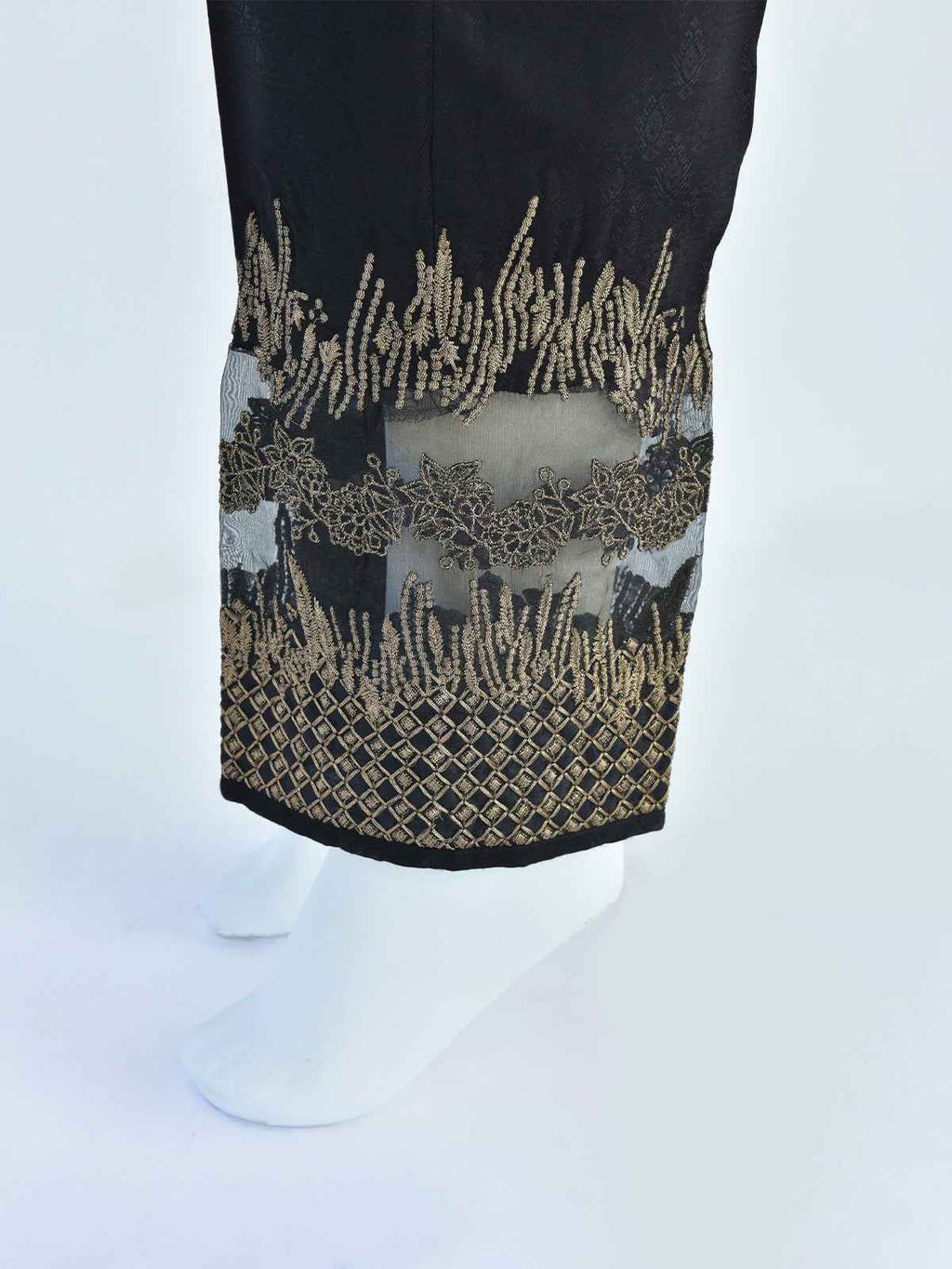 Women Black Jacquard Trouser - OWEJSP-1812003