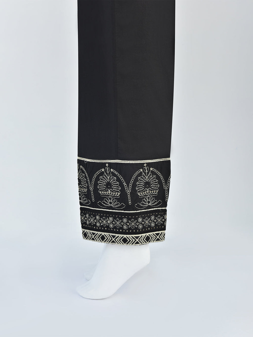 Women Black Lawn Trouser - OWESP-2301029-2