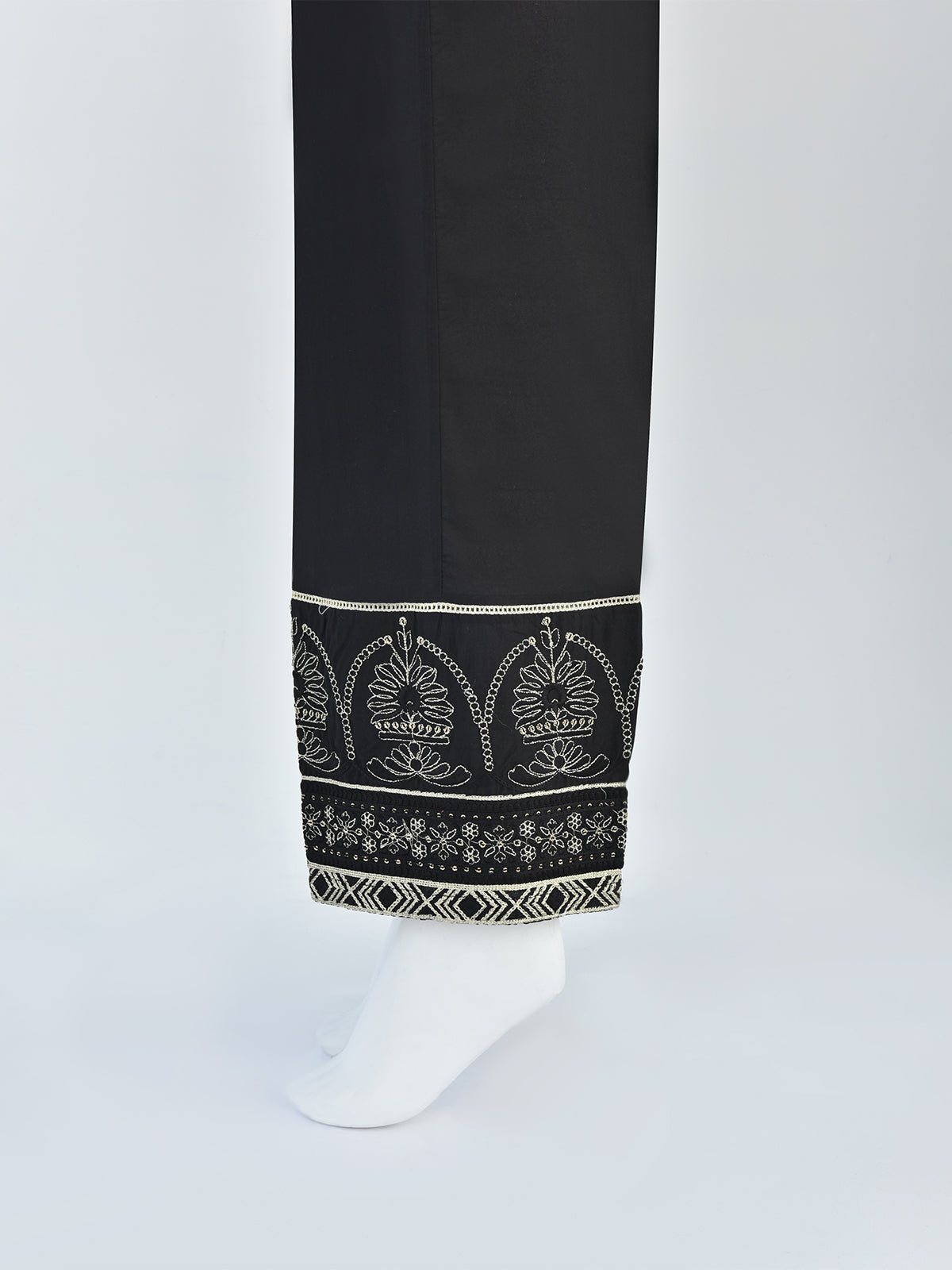 Women Black Lawn Trouser - OWESP-2301029-2